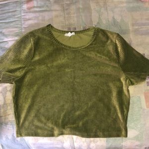 Velvet green crop top